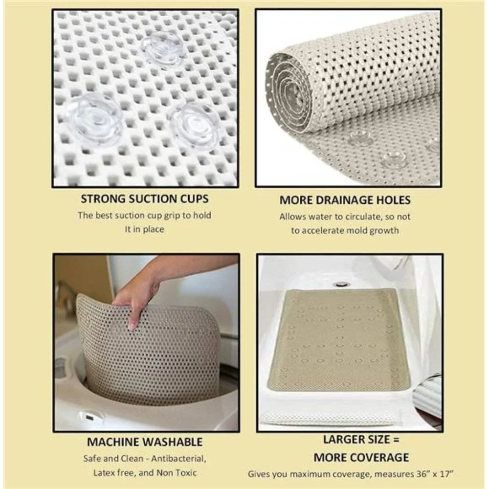 Deluxe Bathtub Mat Non Slip, Soft Foam Bath Mats for Bathroom Tub, Bathtub Mat